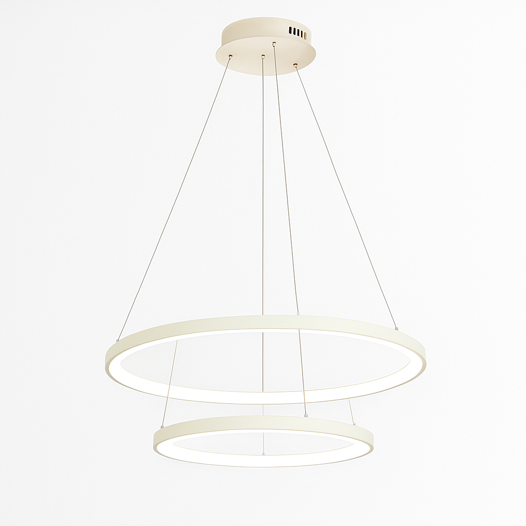 Lustre design anneaux suspendus à LED Deco - vue 7 sur 8