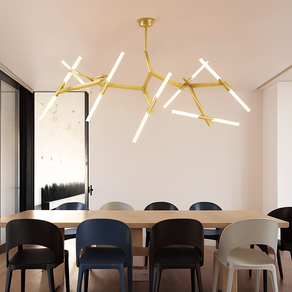 Lustre design avec branches en tube Arts - vue 3 sur 11