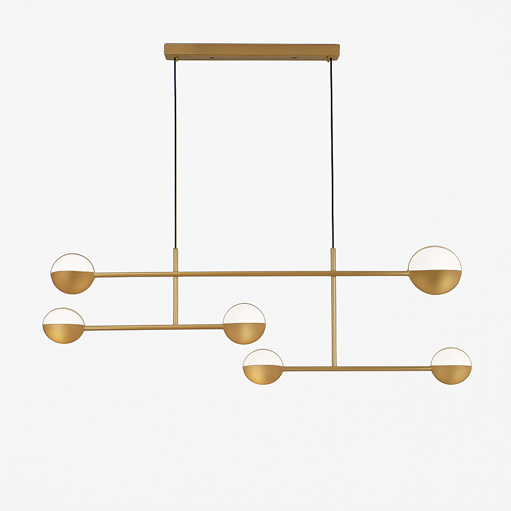 Lustre design et minimaliste doré et formes circulaires Zev
