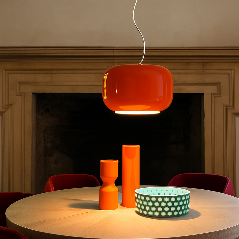 lustre design italien en verre pour bar et restaurant