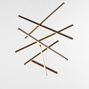 Lustre design LED avec baguettes métalliques lumineuses Solana