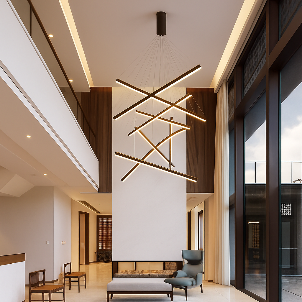Lustre design LED barrettes lumineuses en métal Zillion - vue 4 sur 11