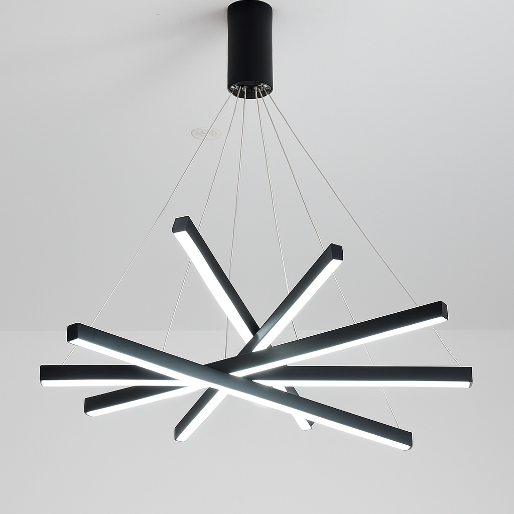Lustre design LED barrettes lumineuses en métal Zillion - vue 6 sur 11