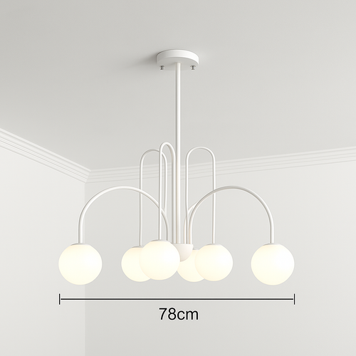Lustre design LED à branches dorées avec boules en verre Light - vue 12 sur 14