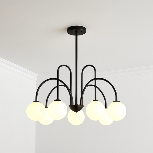 Lustre design LED à branches dorées avec boules en verre Light - vue 14 sur 14