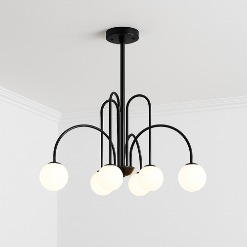 Lustre design LED à branches dorées avec boules en verre Light - vue 11 sur 14