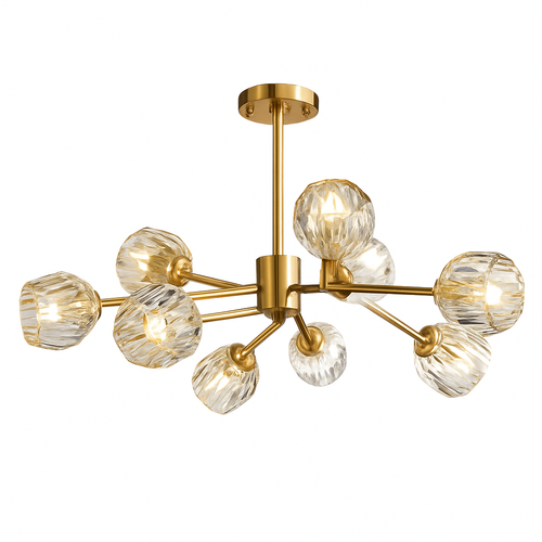Lustre design à LED doré avec boule en cristal Luxury - vue 10 sur 9