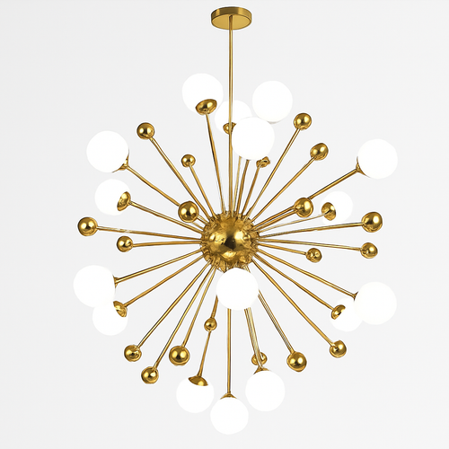 Lustre design LED doré avec plusieurs boule en verre Creative - vue 5 sur 10
