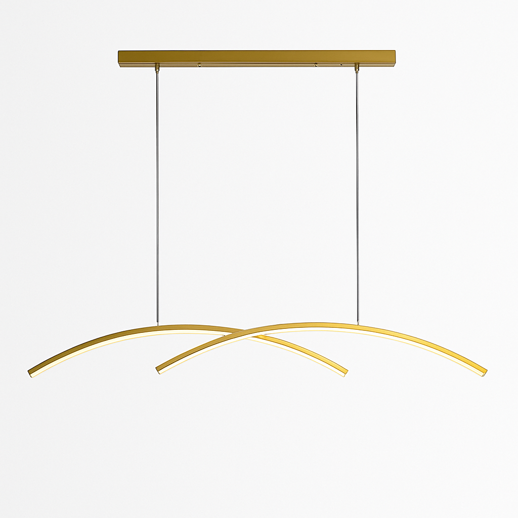 Lustre design LED en forme d'arc métallique Roxanna - vue 8 sur 8