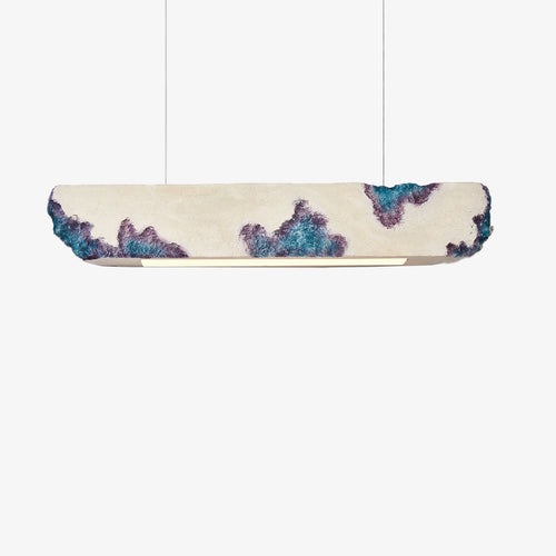 Lustre design longue rectangulaire avec touche coloré Hazel
