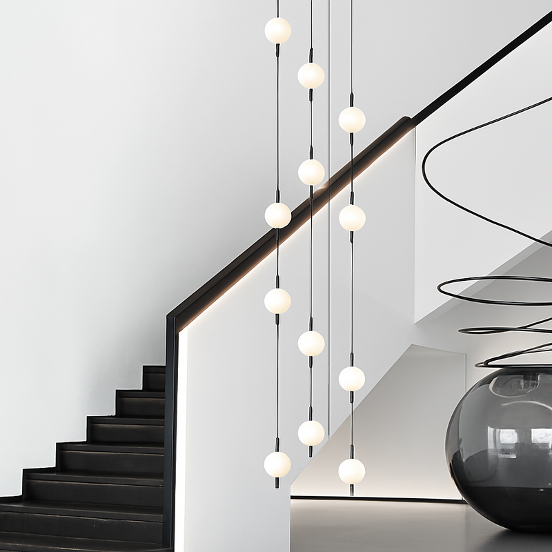 lustre design moderne villa nordique double escalier suspension