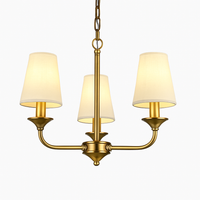 Lustre doré avec abat-jours Royal