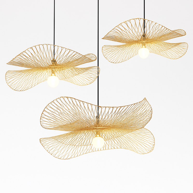 lustre en bambou artisanal style chinois pour décoration intérieure