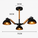 Lustre en bois et métal antique rustique Country