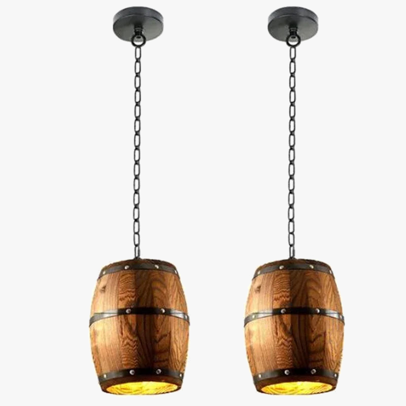 lustre en bois industriel vintage pour bar et café décoratif