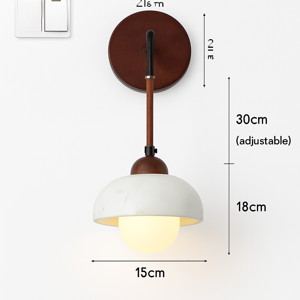 lustre en bois vintage marbre naturel style wabi-sabi pour décoration intérieure