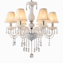 Lustre en cristal chandelier avec abat-jour tissu