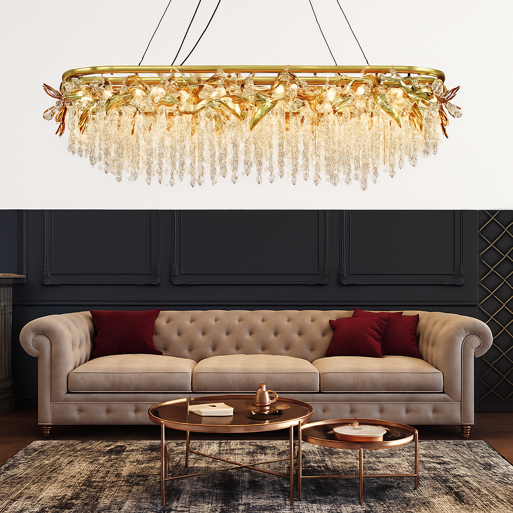 lustre en cristal de luxe pour décoration intérieure élégante - vue 3 sur 9