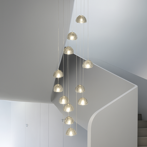 lustre en cristal design luxueux pour escalier colimaçon moderne - vue 4 sur 16
