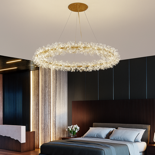 lustre en cristal design pour éclairage intérieur élégant - vue 3 sur 16