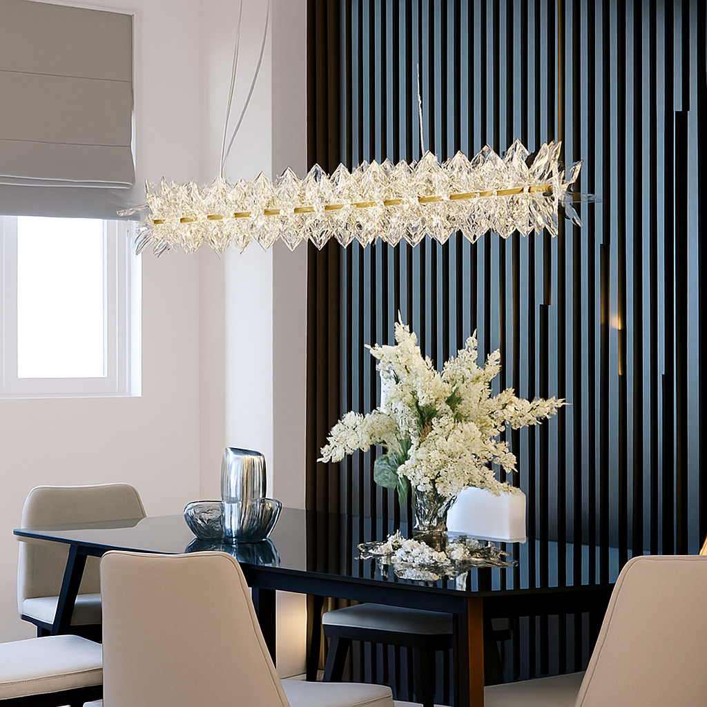 lustre en cristal design pour éclairage intérieur élégant - vue 3 sur 16