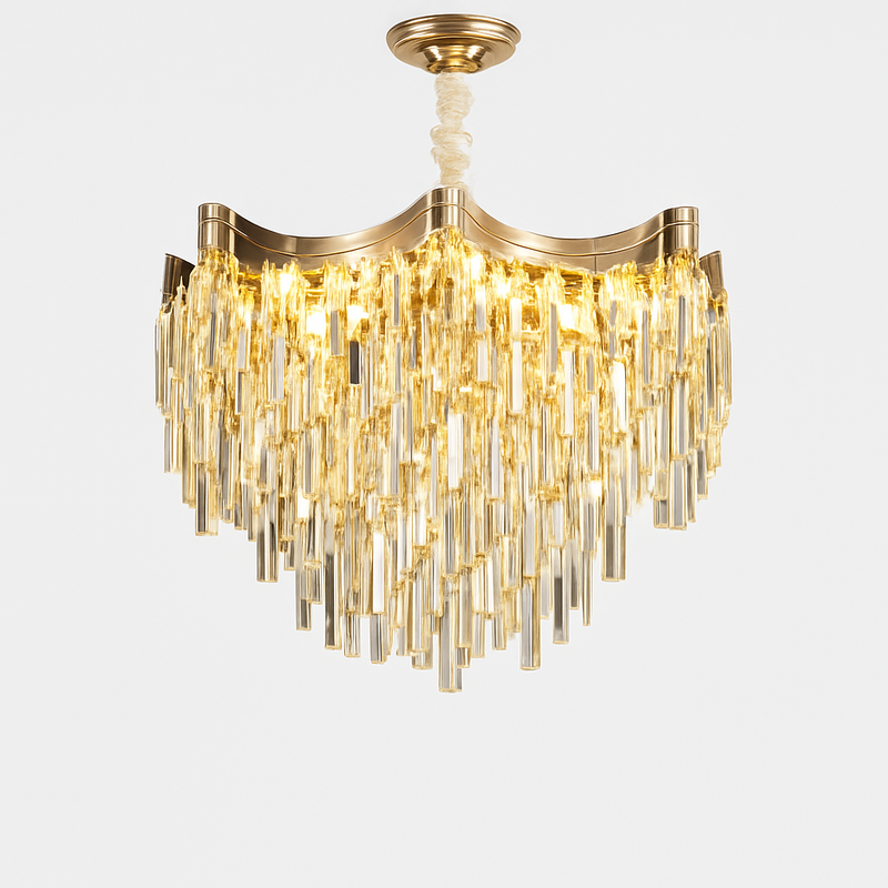 lustre en cristal moderne à 7 niveaux pour décoration intérieure