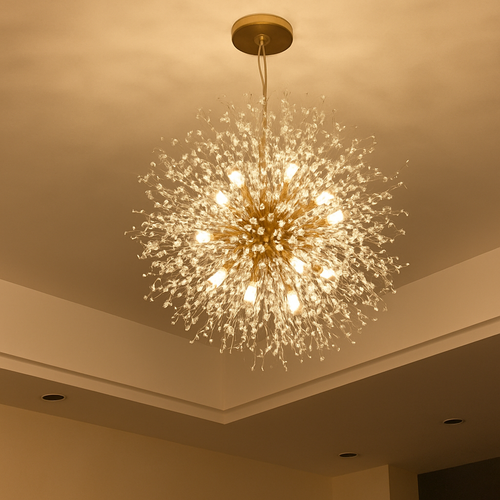 lustre en cristal moderne éclairage décoratif pour intérieur élégant - vue 3 sur 8