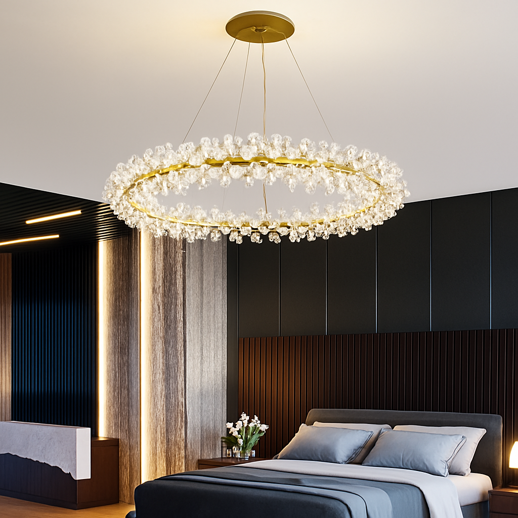 lustre en cristal moderne design créatif lumineux pour intérieur élégant - vue 3 sur 13