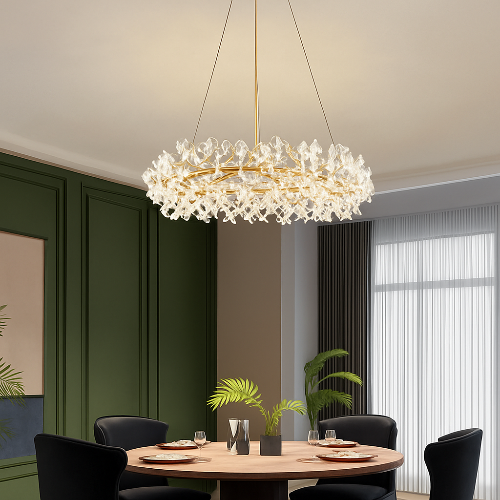 lustre en cristal moderne design créatif lumineux pour intérieur élégant - vue 4 sur 13