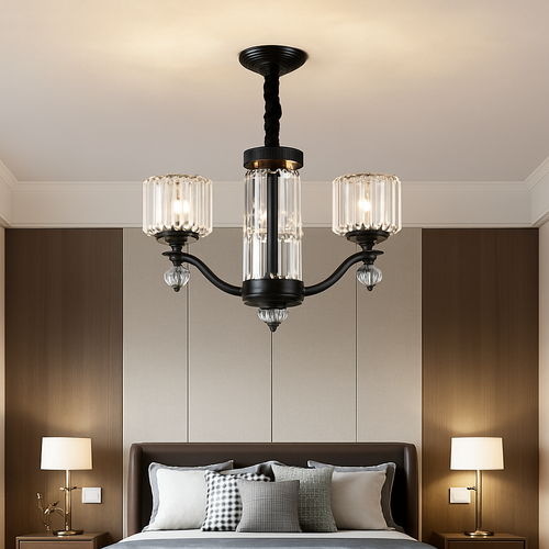 lustre en cristal moderne pour éclairage intérieur élégant - vue 4 sur 10