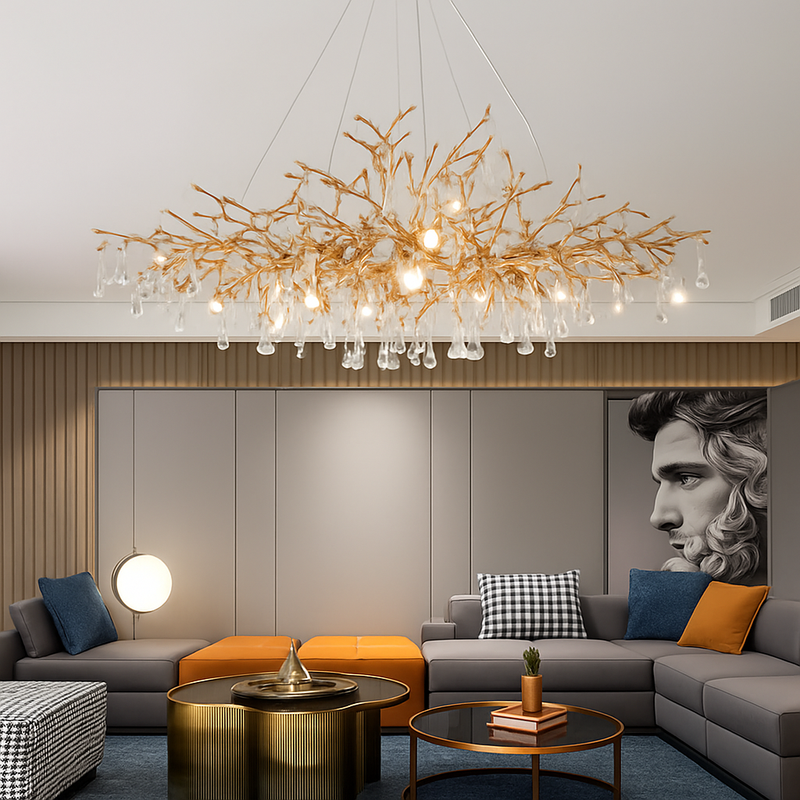 lustre en cristal rétro pour éclairage de luxe