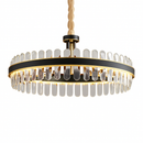 lustre en cuir led cristal luxueux rond suspendu moderne