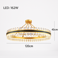 lustre en cuir led cristal luxueux rond suspendu moderne