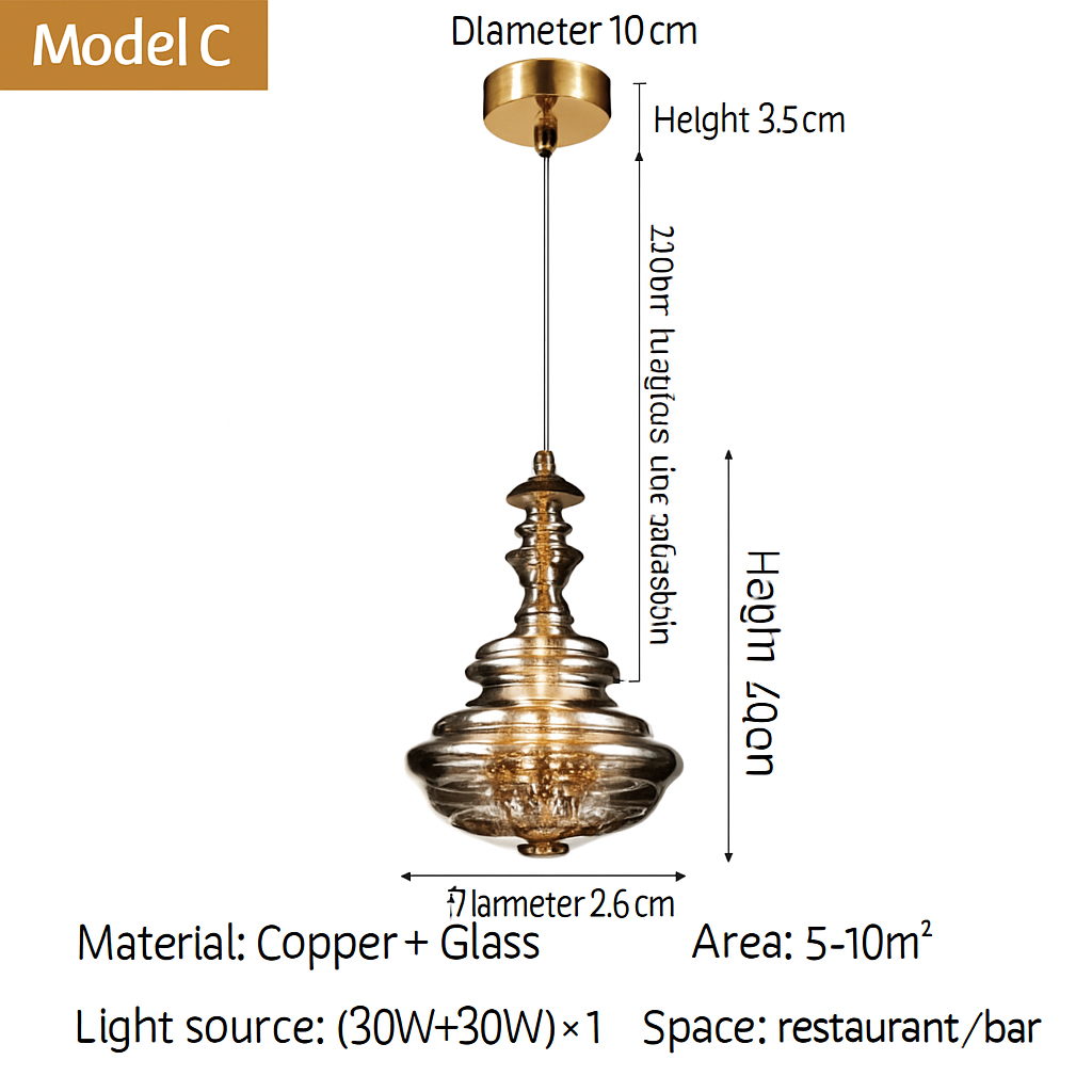 lustre en cuivre moderne avec cristal et éclairage led - vue 11 sur 15