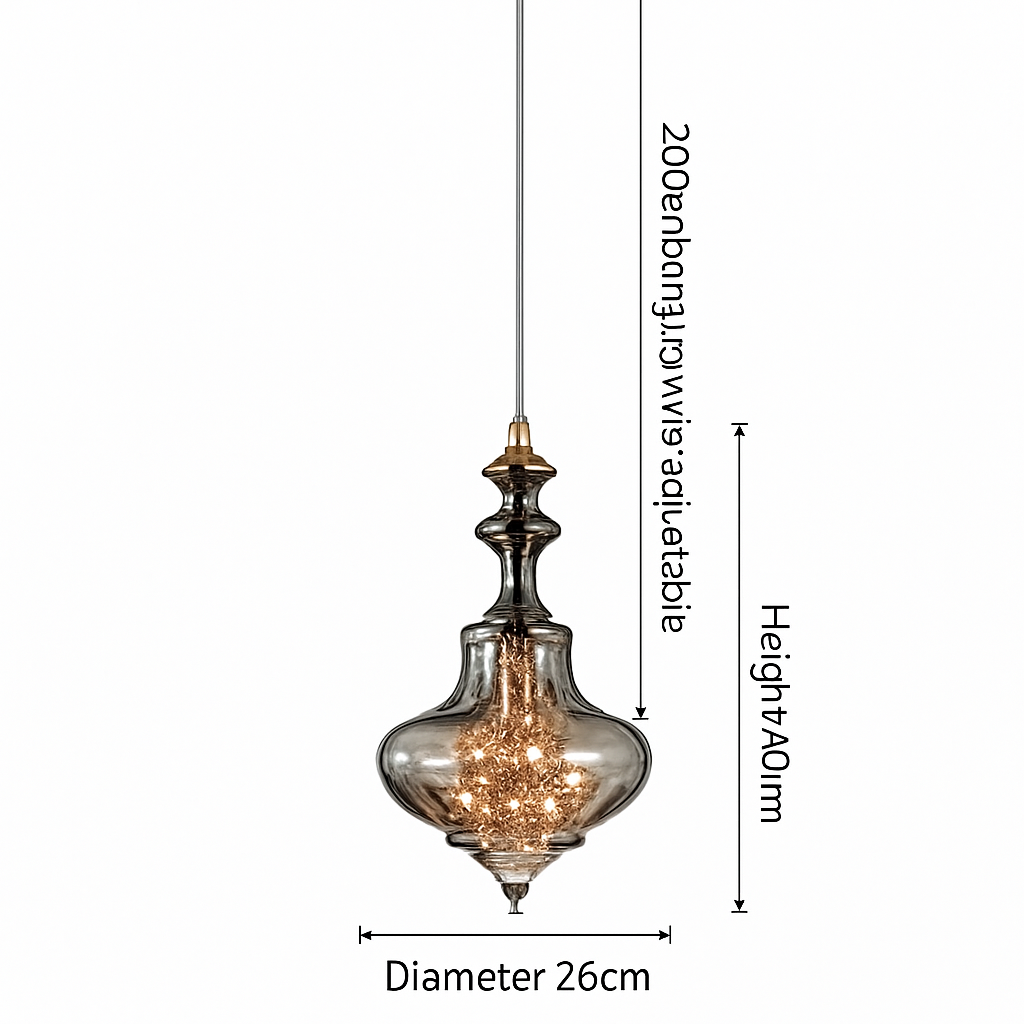 lustre en cuivre moderne avec cristal et éclairage led - vue 13 sur 15