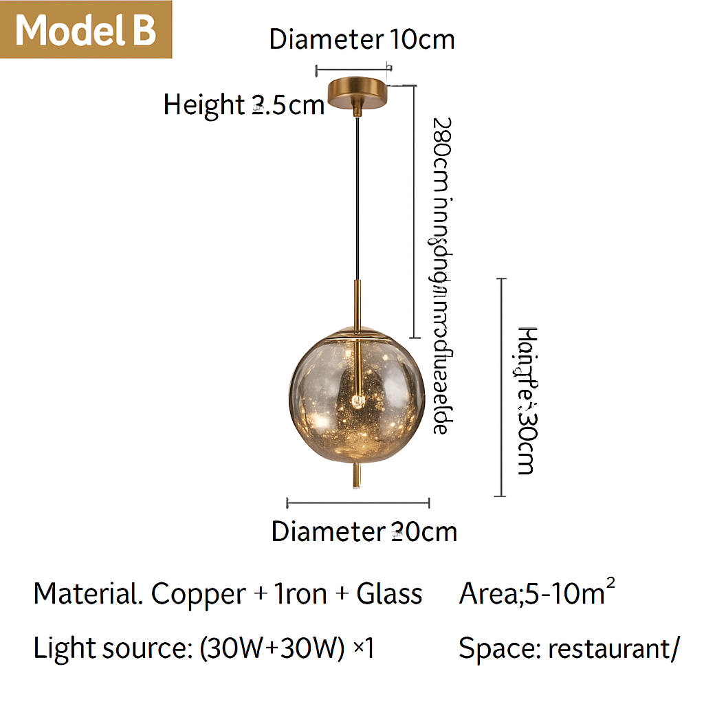 lustre en cuivre moderne avec cristal et éclairage led - vue 15 sur 15