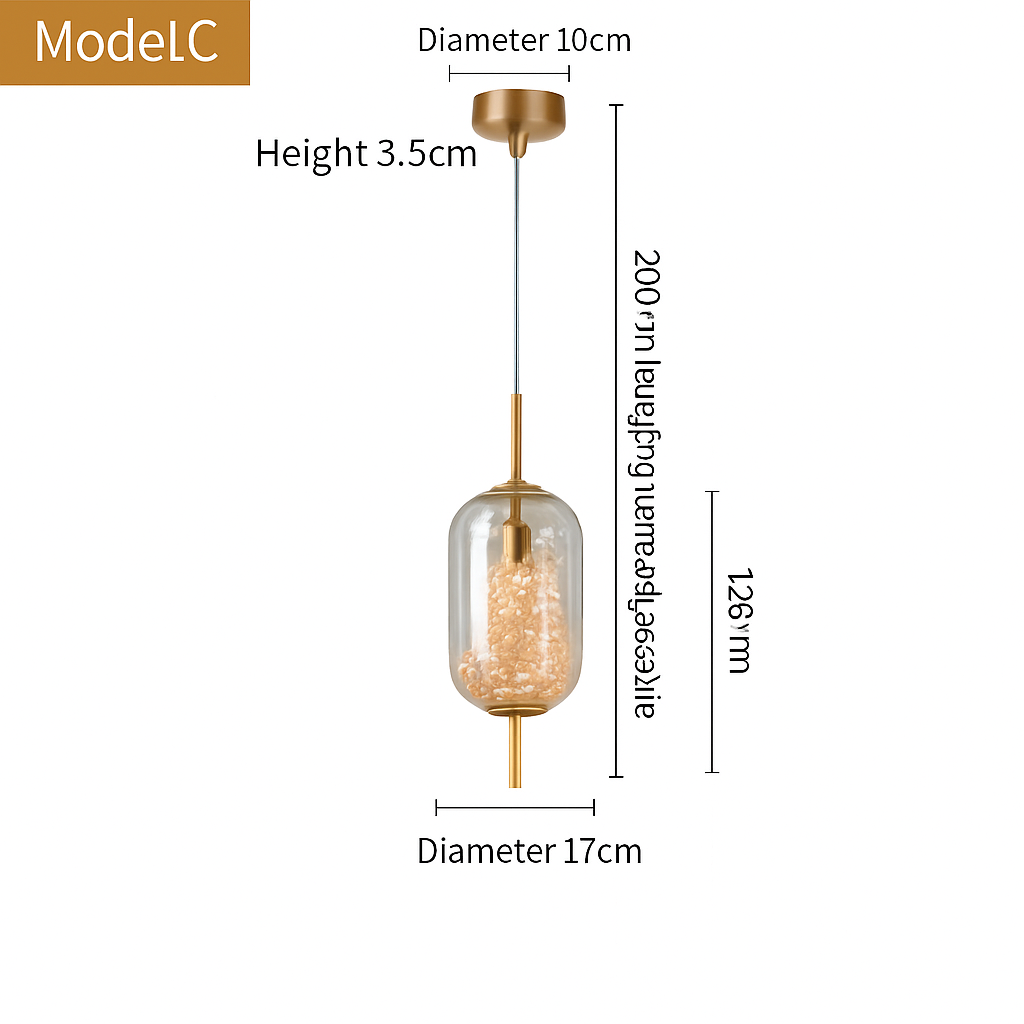 lustre en cuivre moderne avec cristal et éclairage led - vue 7 sur 15