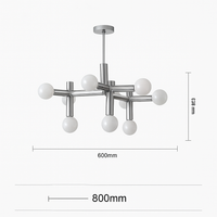 lustre en métal chrome style designer art décor