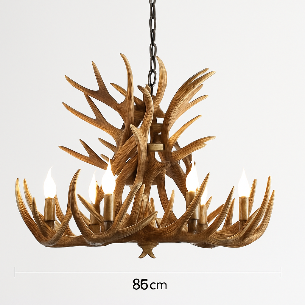 lustre en résine en forme de bois de cerf pour décoration de maison - vue 11 sur 24