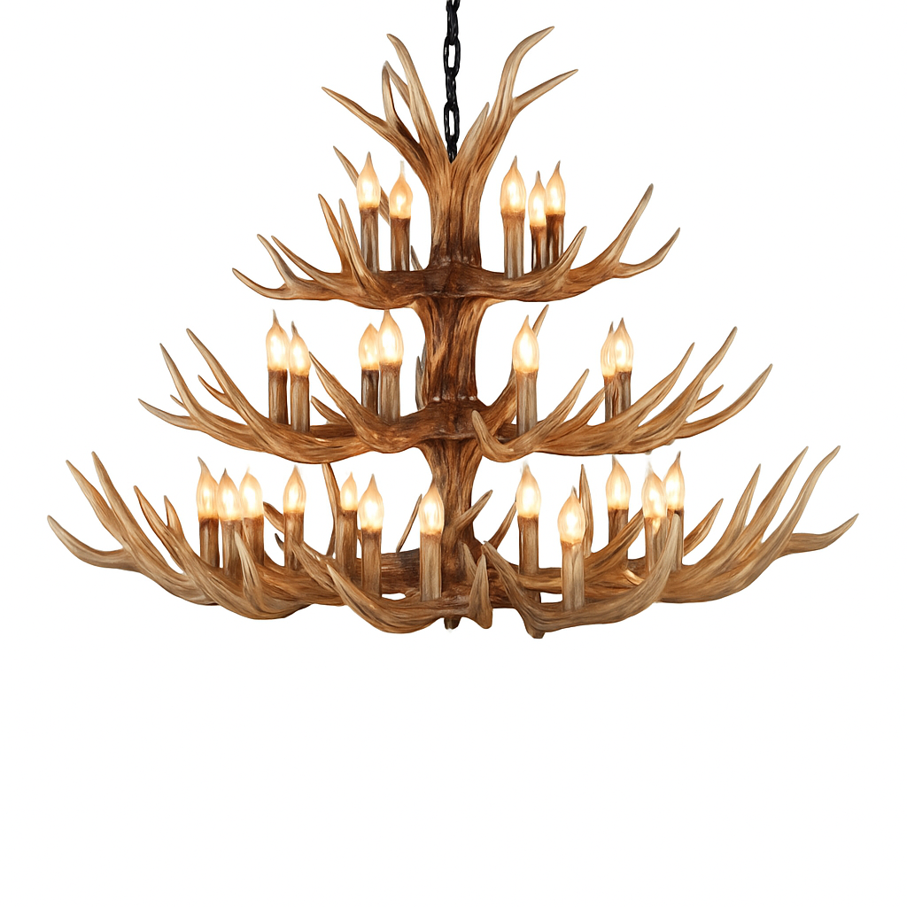 lustre en résine en forme de bois de cerf pour décoration de maison - vue 4 sur 24