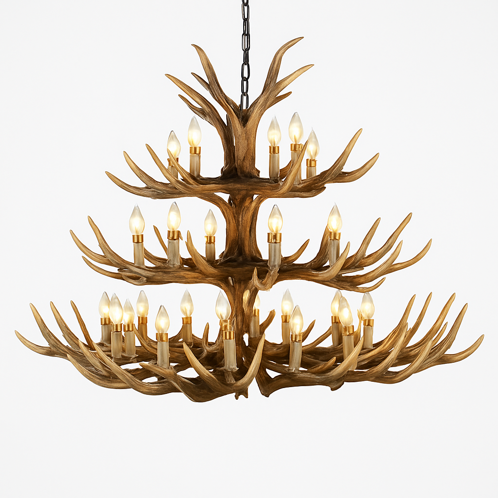 lustre en résine en forme de bois de cerf pour décoration de maison - vue 22 sur 24