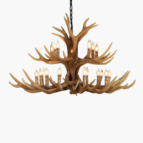 lustre en résine en forme de bois de cerf pour décoration de maison - vue 2 sur 24