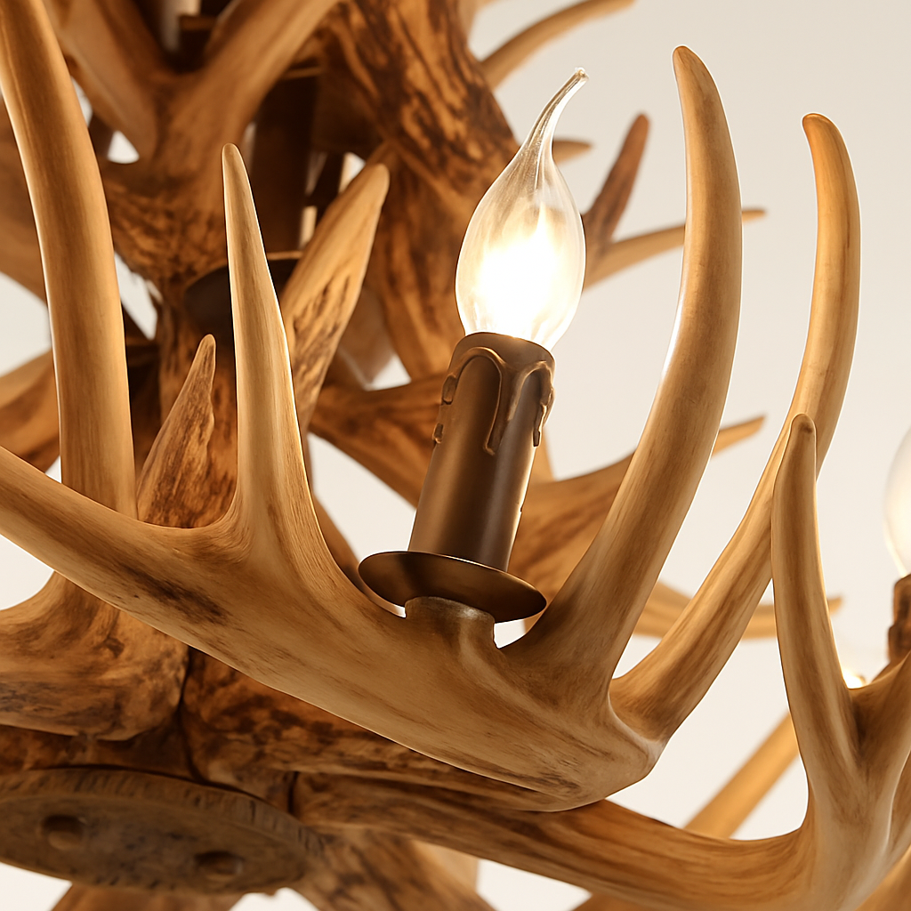 lustre en résine en forme de bois de cerf pour décoration de maison - vue 5 sur 24