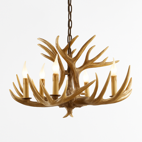 lustre en résine en forme de bois de cerf pour décoration de maison - vue 8 sur 24