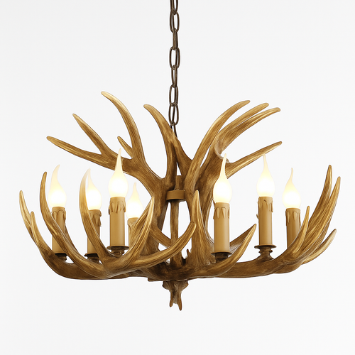 lustre en résine en forme de bois de cerf pour décoration de maison - vue 9 sur 24