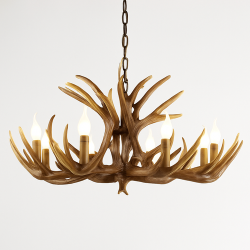 lustre en résine en forme de bois de cerf pour décoration de maison - vue 10 sur 24