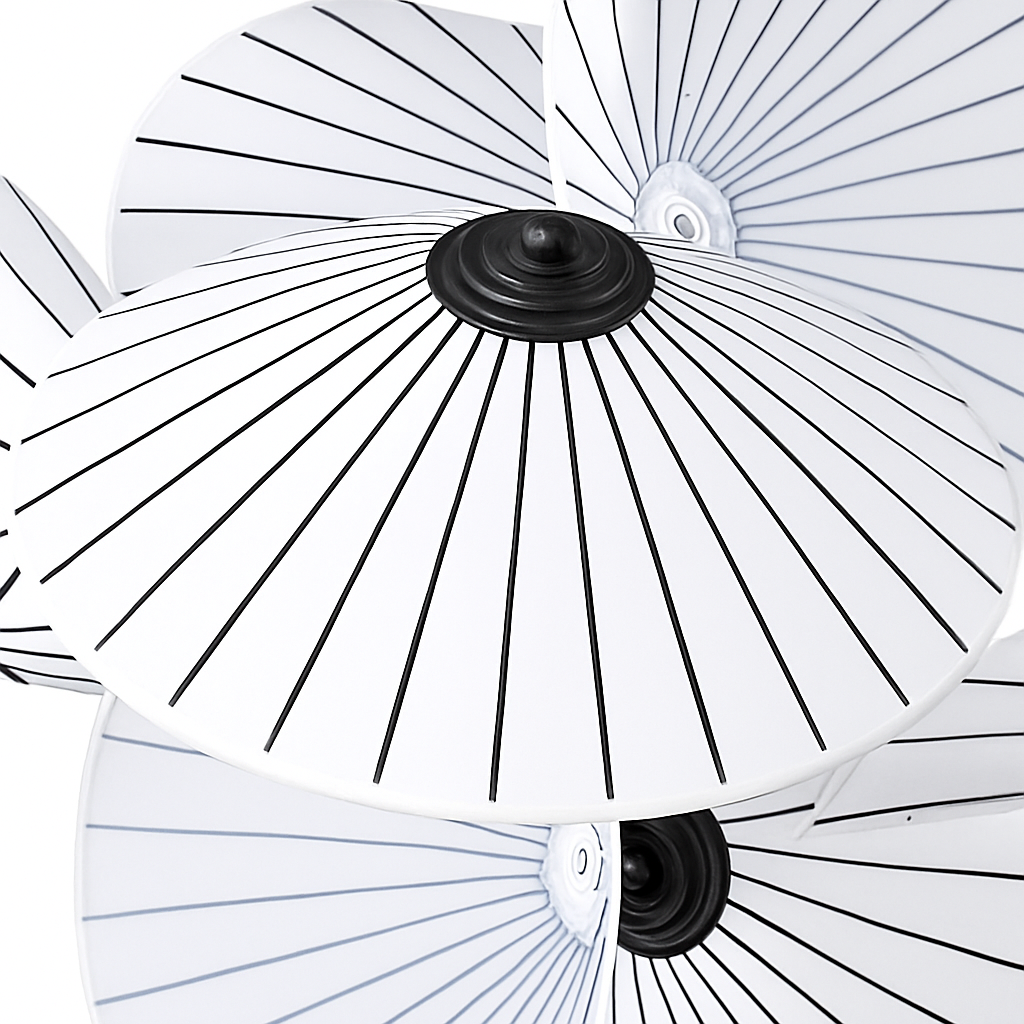 lustre 	 en tissu design éclairage maison fil réglable - vue 6 sur 7