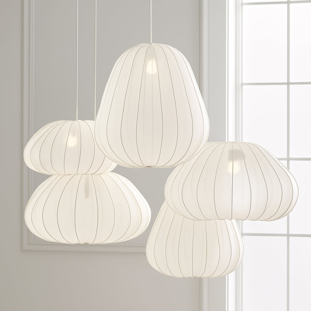 lustre en tissu rétro pour décoration intérieure design nordique - vue 6 sur 18