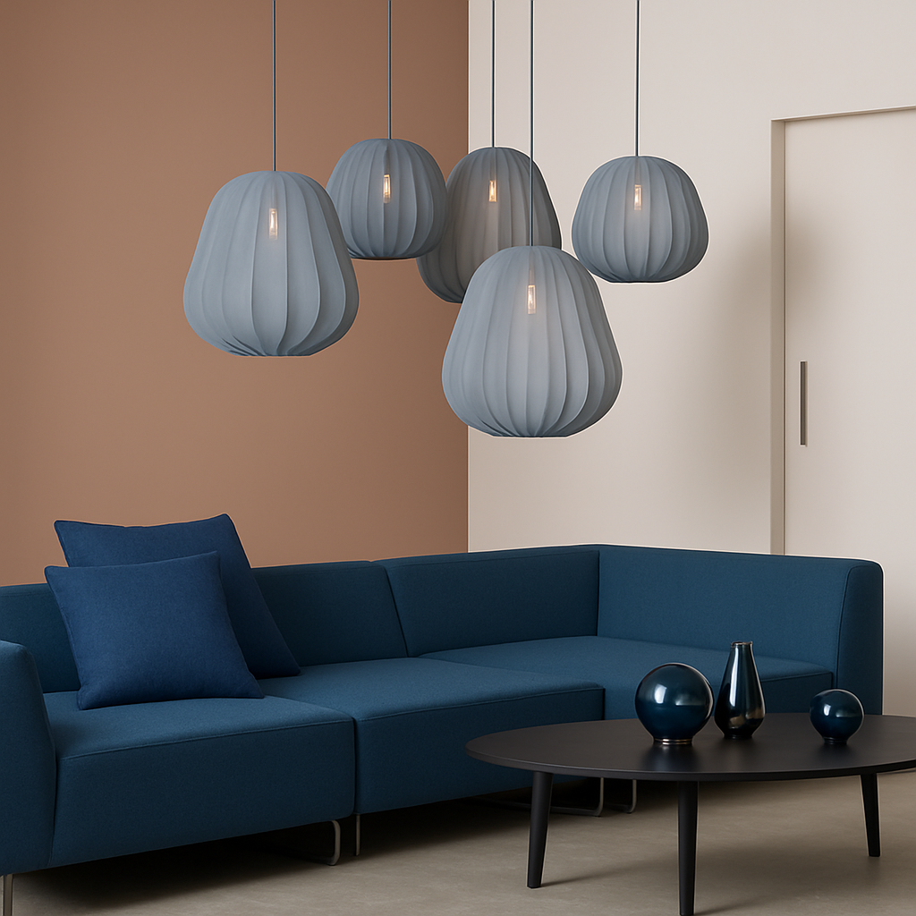 lustre en tissu rétro pour décoration intérieure design nordique - vue 7 sur 18