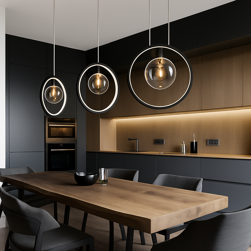 lustre en verre à bulles style nordique pour décoration moderne - vue 5 sur 9